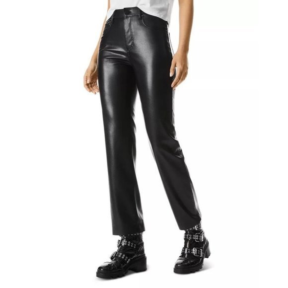 ALICE + OLIVIA Faux Leather Pants in Black - Size 27 - NWT - Picture 7 of 7